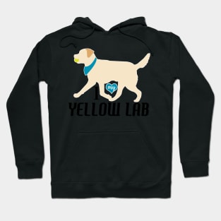 Yellow Lab Pattern Dog Breed Labrador Retrievers in Blue Hoodie